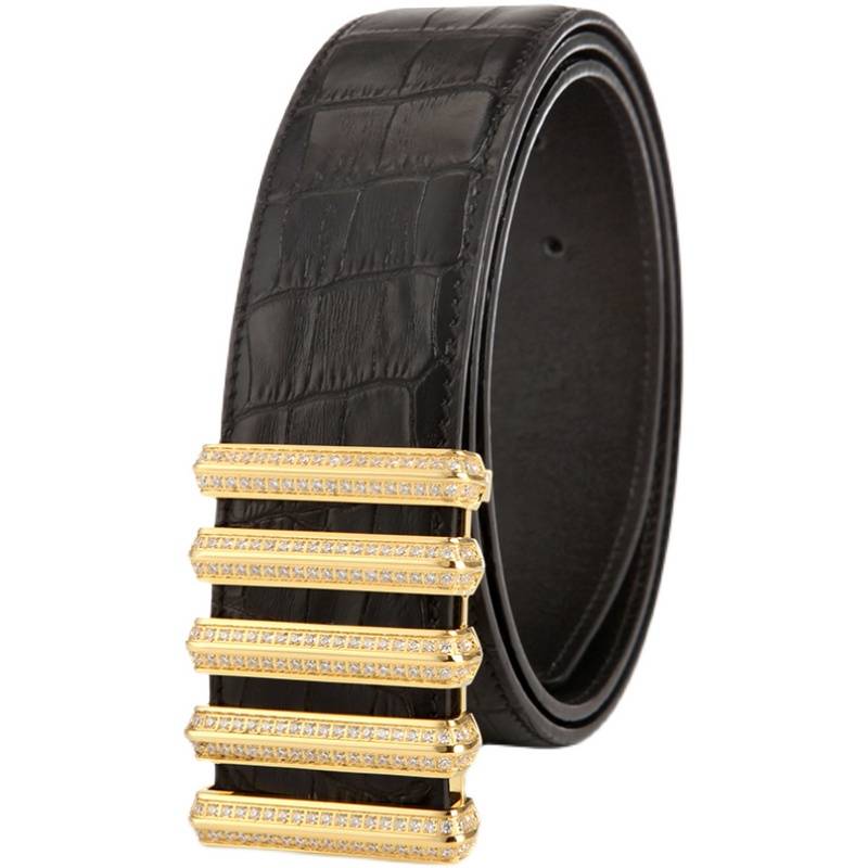 New Stephen Leopard Eagle head abacus business men's pants with belt belt fashion men's casual crocodile pattern