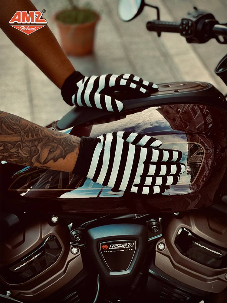 AMZ motorcycle men's gloves Four seasons retro locomotive ladies riding breathable can touch screen glove protective equipment