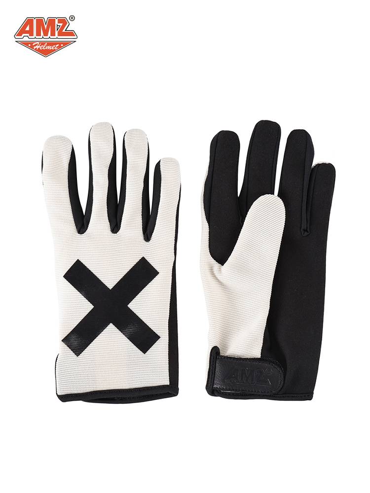 AMZ motorcycle men's gloves Four seasons retro locomotive ladies riding breathable can touch screen glove protective equipment