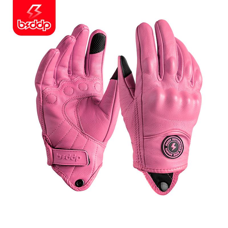 BSDDP motorcycle glove retro leather four seasons cycling motorcycle cruise Harley cycling men and women touch screen summer