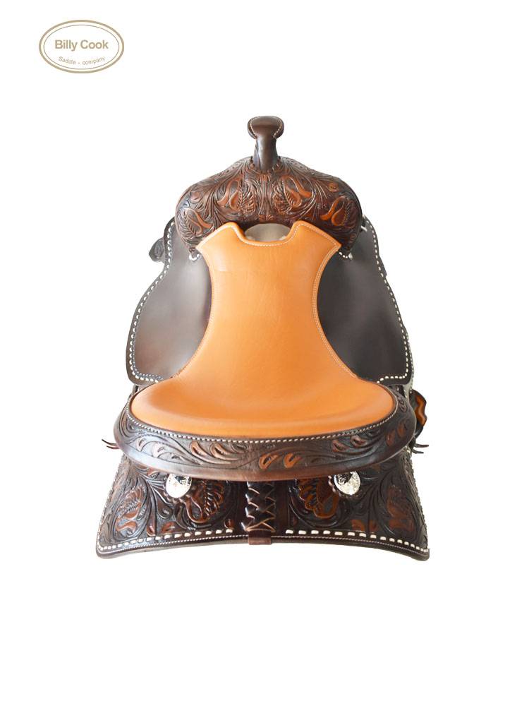 BillyCook Western Saddy Purple Soft Leather Full Leather Full Leather Saddle distorted horse Sakyano Masaki Mental Horse 15 -inch saddle