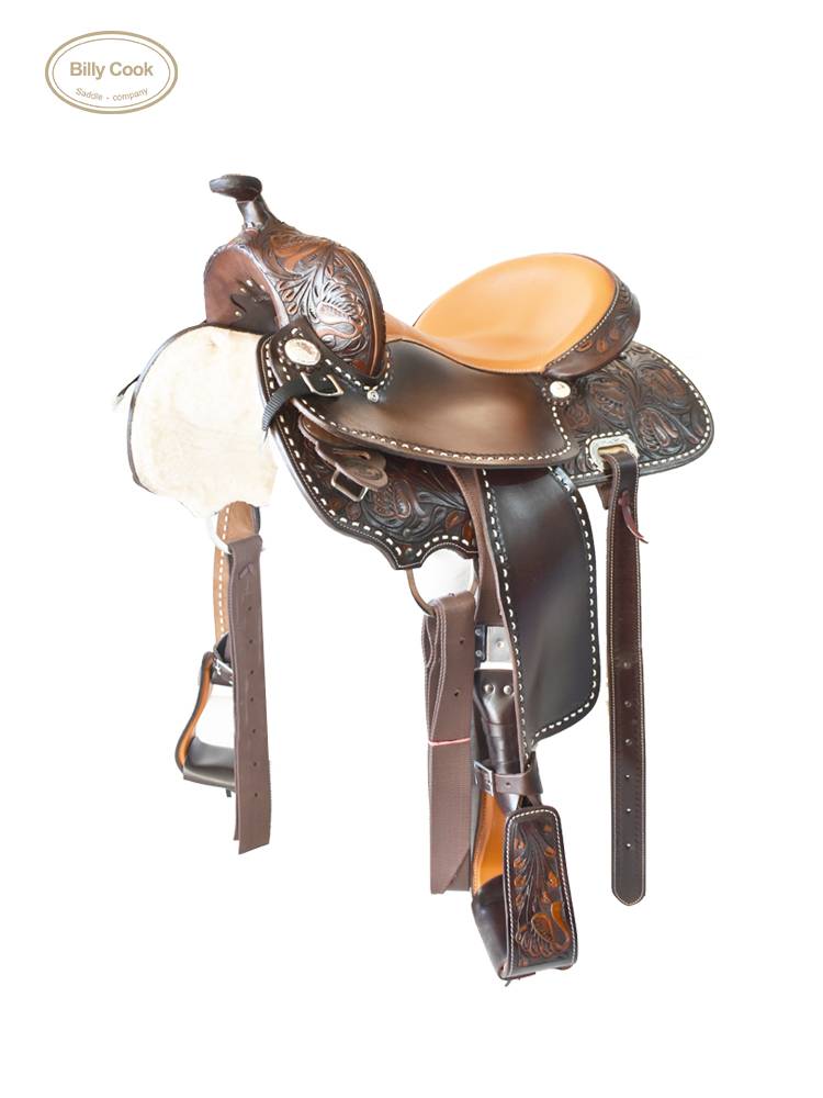 BillyCook Western Saddy Purple Soft Leather Full Leather Full Leather Saddle distorted horse Sakyano Masaki Mental Horse 15 -inch saddle