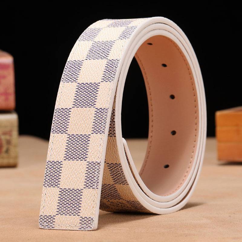 Headless h belt male leather lattice smooth buckle without taking the head belt light body, casual fashion, no head pants with cowhide