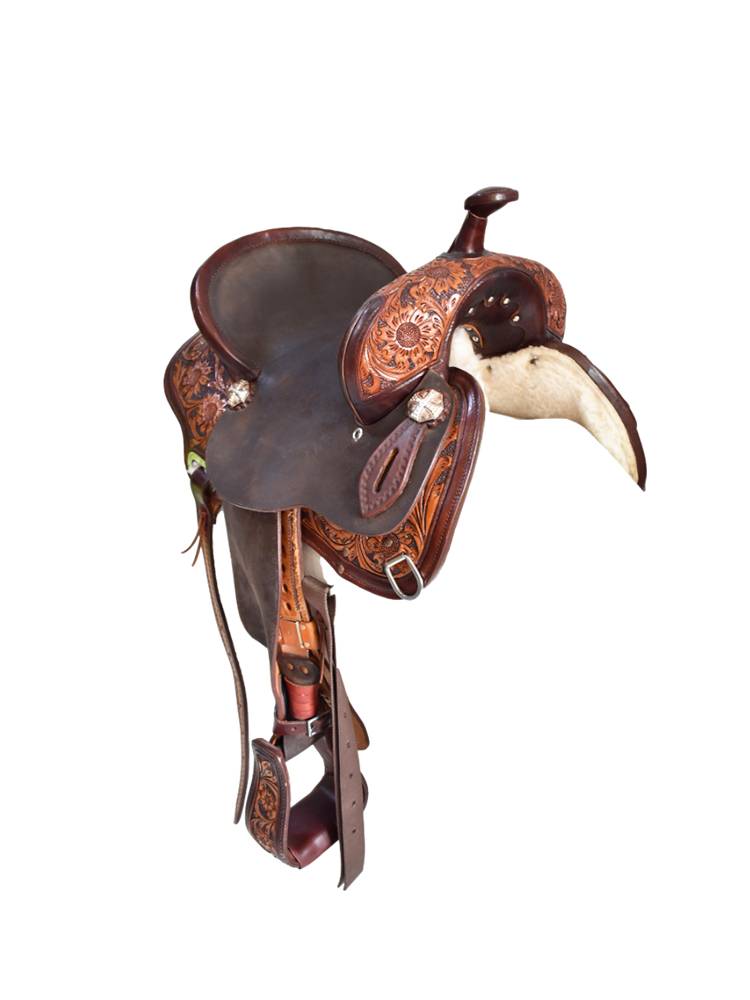 Century Jiu Rui riding a full -skinned saddling solid wood skeleton H68766