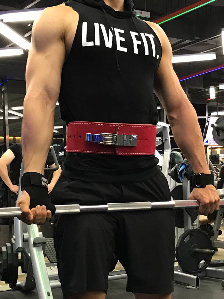 Power Raise the fitness belt men's squatting dumplings, weightlifting equipment sports waist, women's training protective protective cowhide leverage buckle