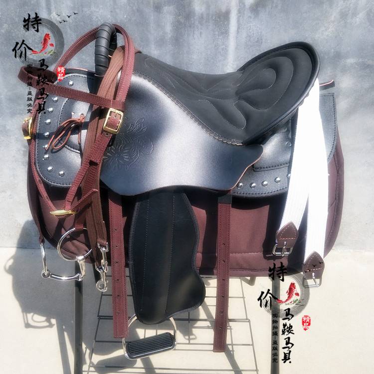 New product 2024 saddlezi full set of horse cowhide new Malaysian tourist saddling pony rider products new