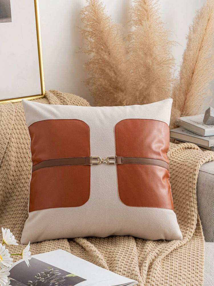 New European and American light luxury INS wind creative imitation leather saddle horse head sofa pillow pillow pillow pillow double -sided cushion