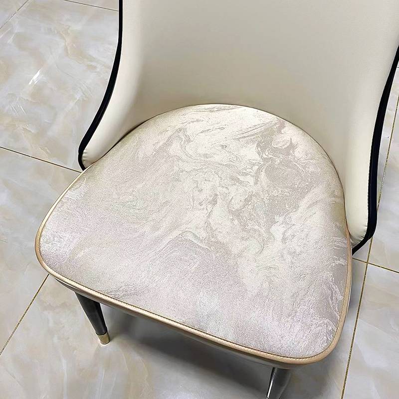 Nordic light luxury dining chair cushion four seasons dining tables and chairs, air -skid modern simple horseshoe -shaped leather chairs summer
