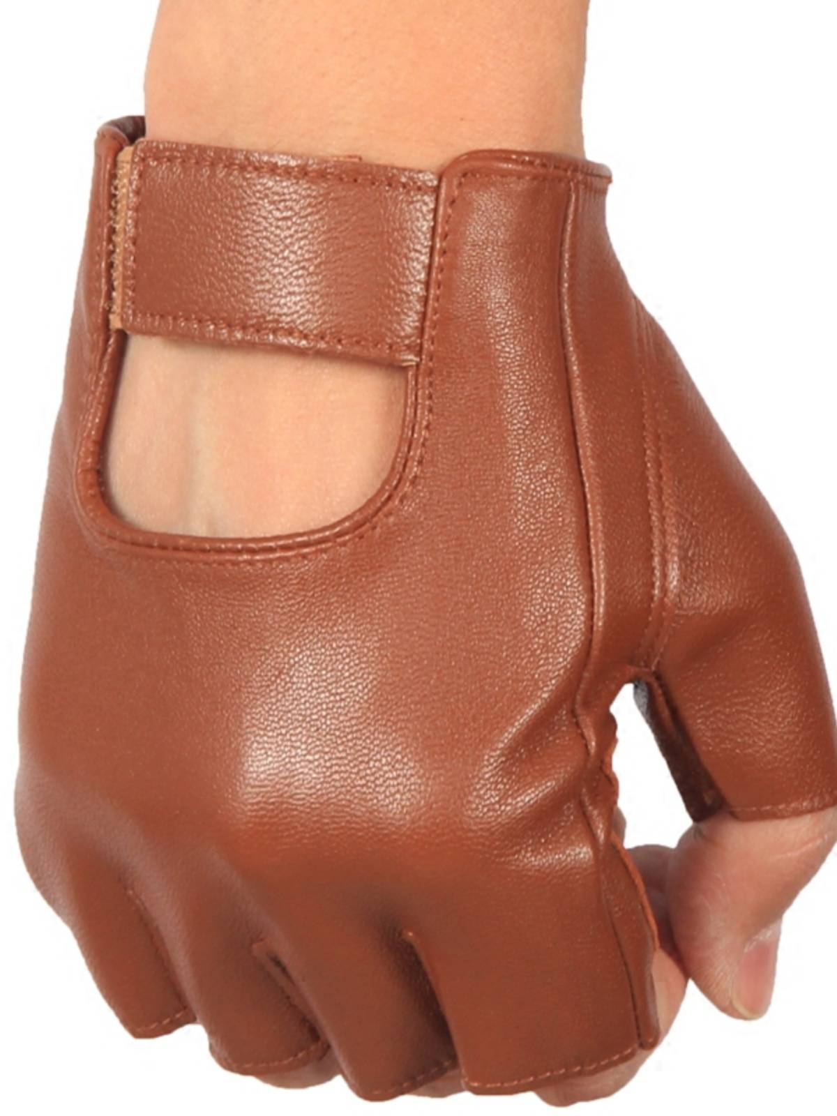 Fitness men's leather semi -finger gloves thin riding bicycles Drive outdoor anti -skid sports bicycle exposure gloves ladies
