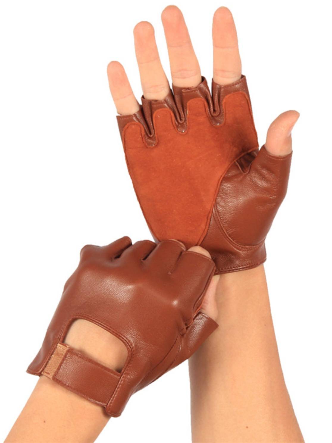 Fitness men's leather semi -finger gloves thin riding bicycles Drive outdoor anti -skid sports bicycle exposure gloves ladies