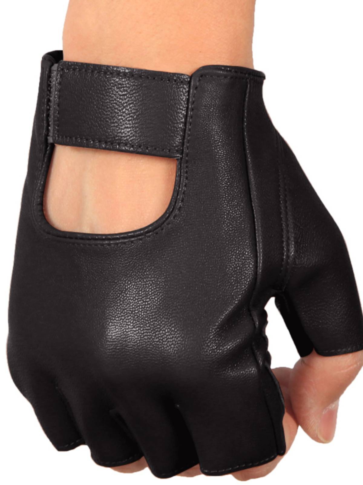 Fitness men's leather semi -finger gloves thin riding bicycles Drive outdoor anti -skid sports bicycle exposure gloves ladies