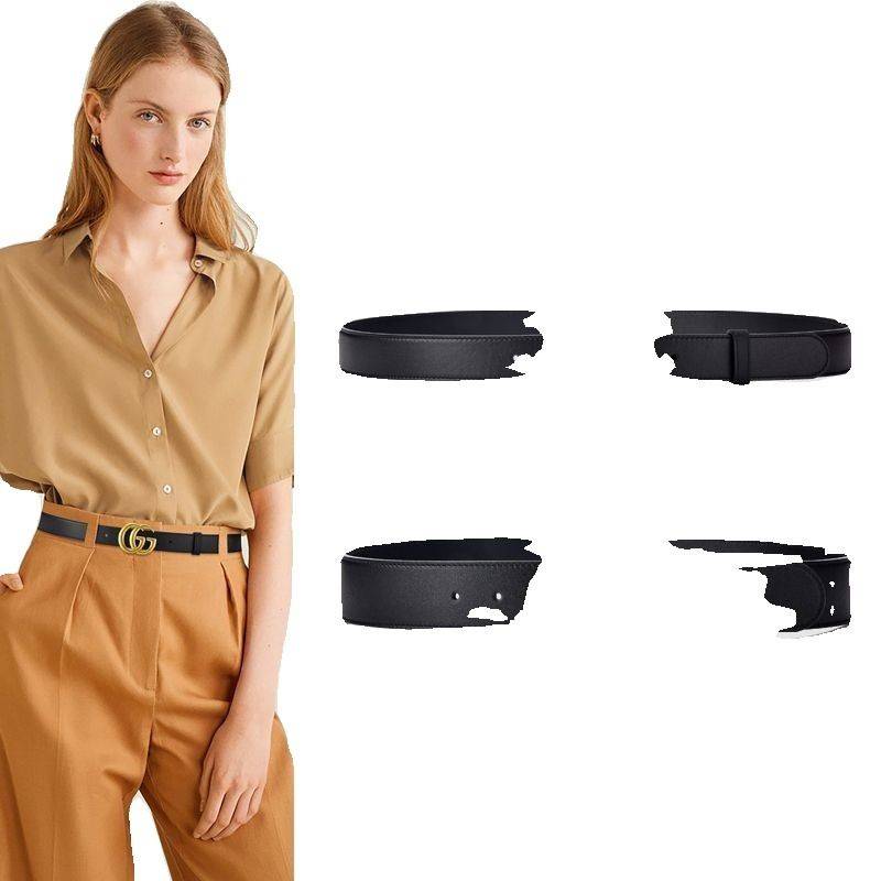 (Counter quality) New belt male and female leather G letters buckle cowhide fashion wild trousers belt