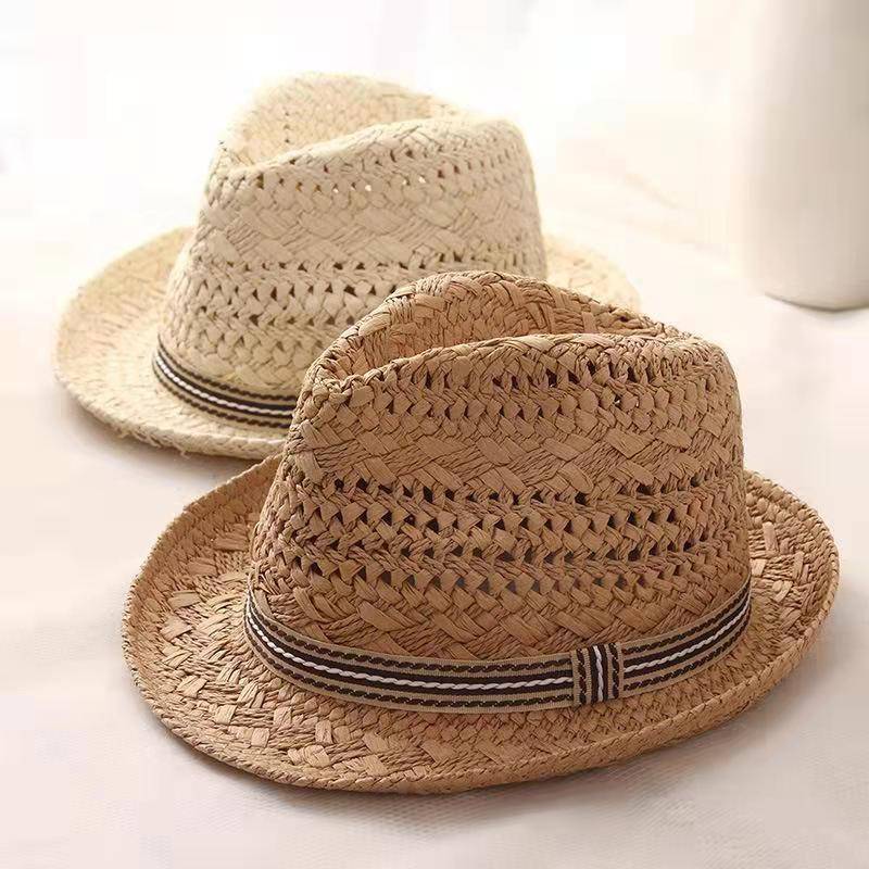 Lafite Straw Hat Men's Summer Outdoor Sunscreen Hat Sun Hat Summer Panama Cattle hat beach sun hat Korean tide