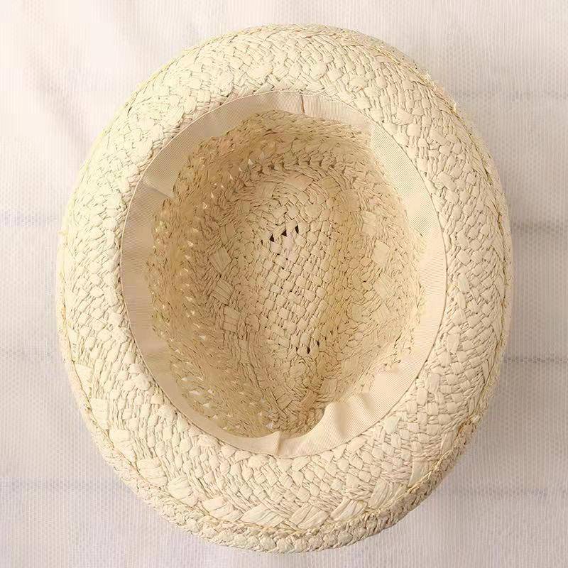 Lafite Straw Hat Men's Summer Outdoor Sunscreen Hat Sun Hat Summer Panama Cattle hat beach sun hat Korean tide