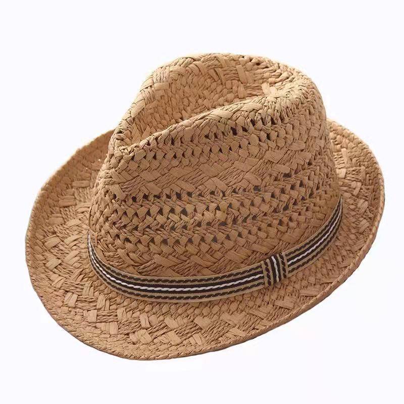 Lafite Straw Hat Men's Summer Outdoor Sunscreen Hat Sun Hat Summer Panama Cattle hat beach sun hat Korean tide
