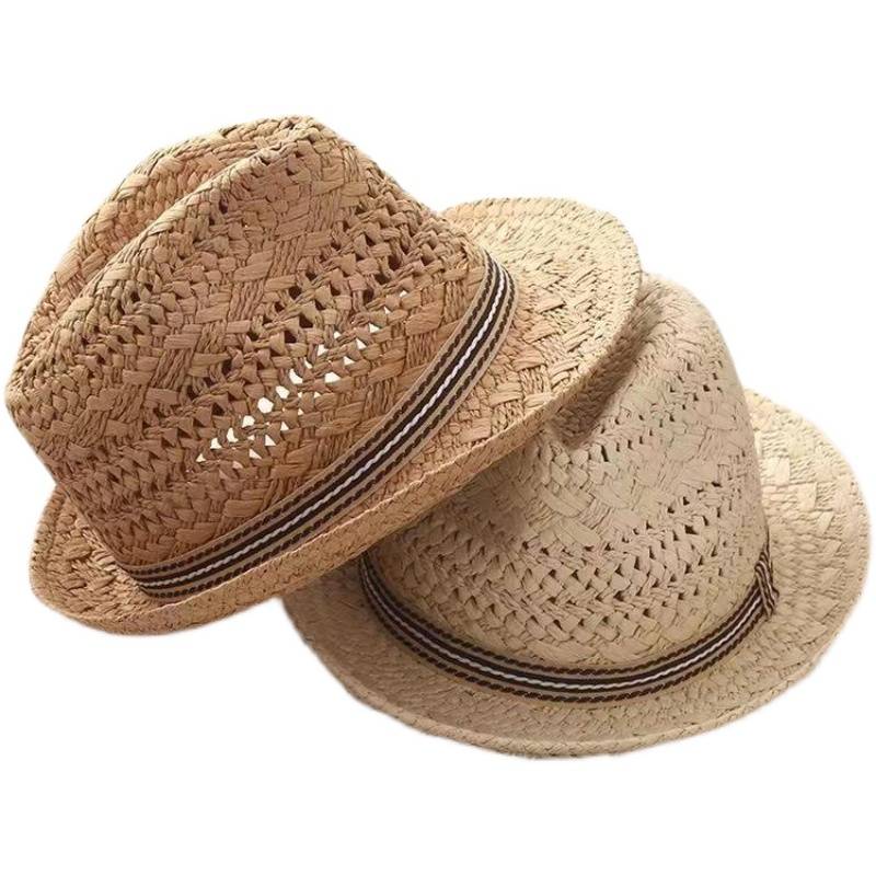Lafite Straw Hat Men's Summer Outdoor Sunscreen Hat Sun Hat Summer Panama Cattle hat beach sun hat Korean tide