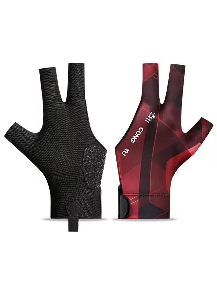 Professional billiard gloves, three fingers, left and right hand -breathable professional full fingers, non -slip fingers playing billiards, special semi -finger off -road