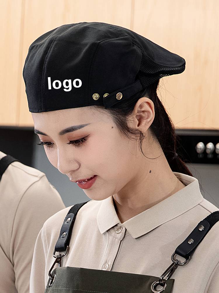 Customization of airnet berets for hotel and restaurant-specific job hats to regulate loose hat and grilled hotpot waiters