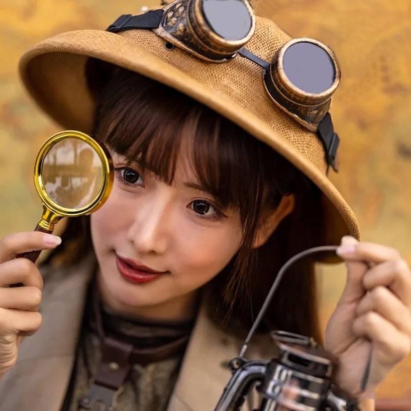 Watching mirror steam punk explorer safe wood marrow helmet sunscreen sunscreen Zhongshan Vietnamese equestrian karca straw hat