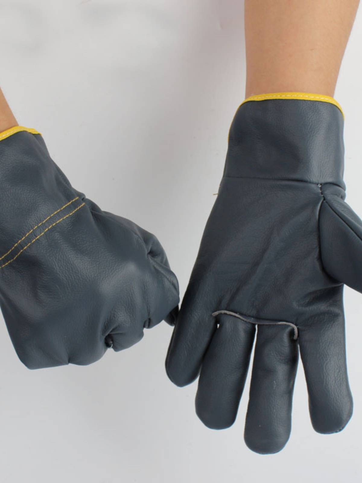 Winter header leather driver welding gloves and cotton welded welding durable insulation moving labor insurance protective gloves