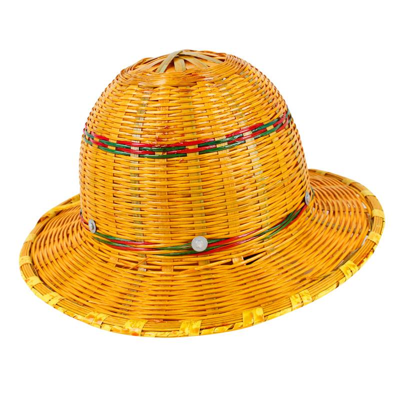 Bamboo Hat Host Sun Hatshop Construction Capted Hat helmet Summer Circular Steel Steel Steel Duck Tongue Rattan Hat oversized