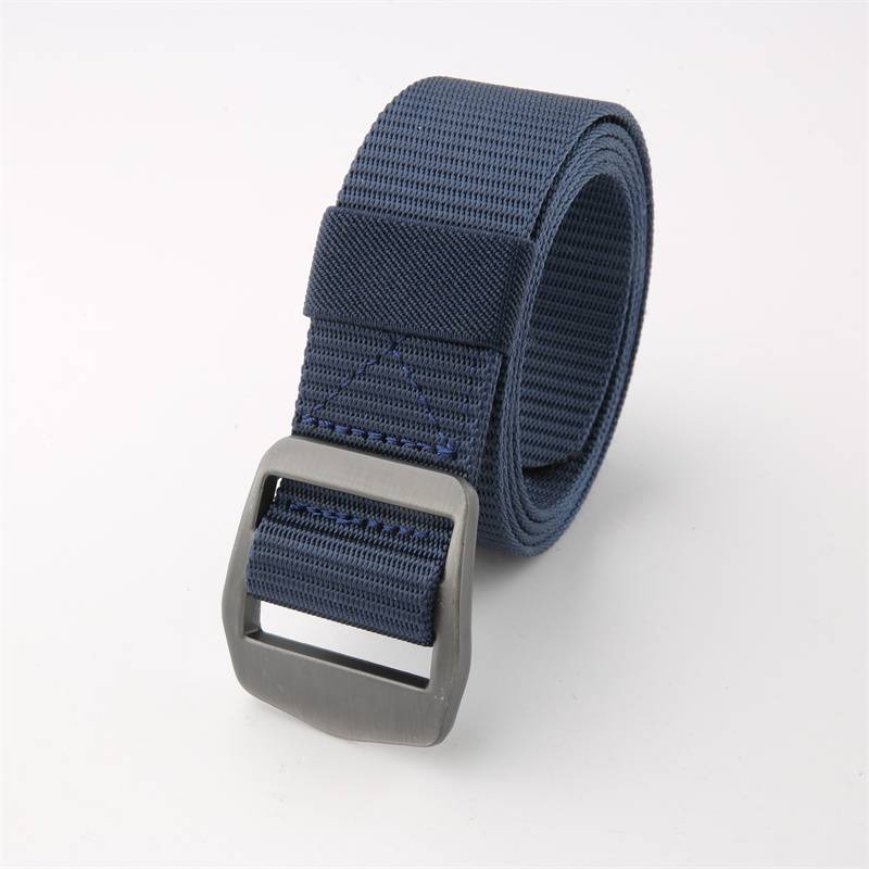 Voguo Relay stainless steel leader canvas belt pure color outdoor weaving men's and women's same models