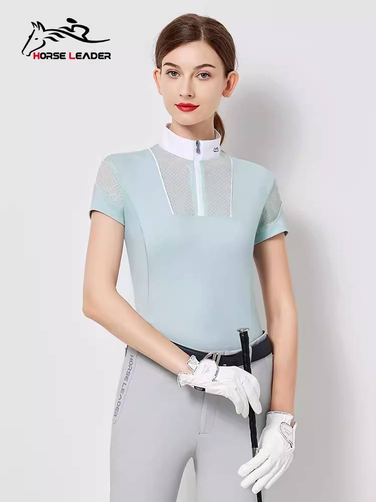 Summer equestrian T -shirt ultra -thin fast dry riding clothing women's equestrian top shirt short -sleeved long -sleeved sunscreen equipment
