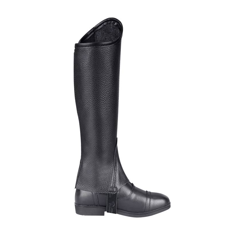 Children's cowhide equestrian legs Guabus comfortable and breathable black horse horses equipped with boots and horses 8105016