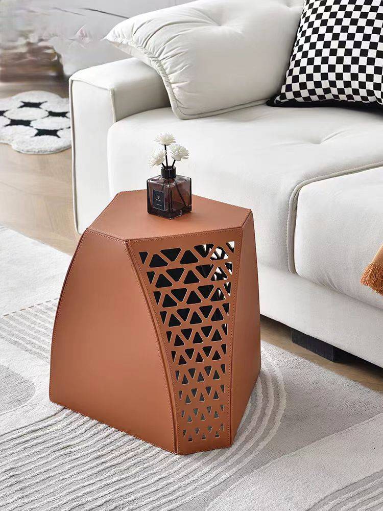 Dwarf stool saddling leather living room setting stool designer light luxury shoe stool Modern edges a few makeup stools hollow pier
