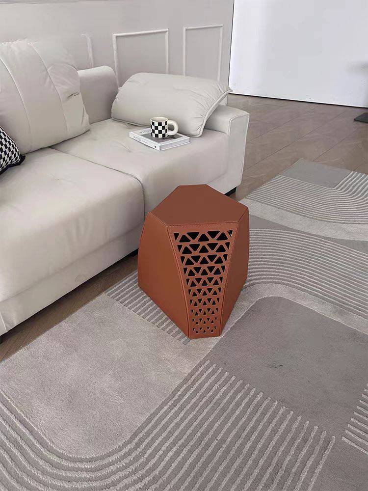 Dwarf stool saddling leather living room setting stool designer light luxury shoe stool Modern edges a few makeup stools hollow pier