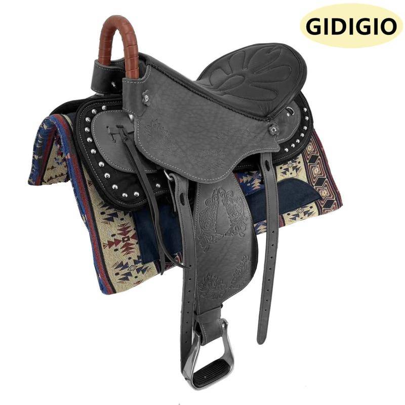 Scrambled saddles, black + full leather