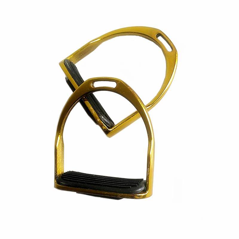 The new saddle horsema accessories electroplating stainless steel safety horseshoma safety protection set horse pedal espresso riding supplies