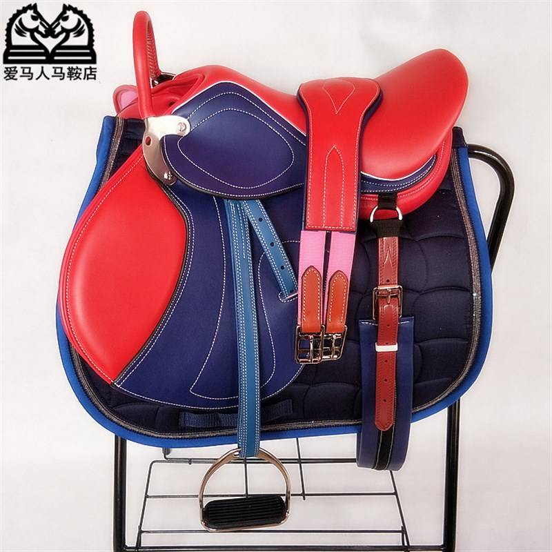 Dwarf horse comprehensive saddle double belly belly saddle saddling Terrandbao saddle full set of equestrian club children color saddle