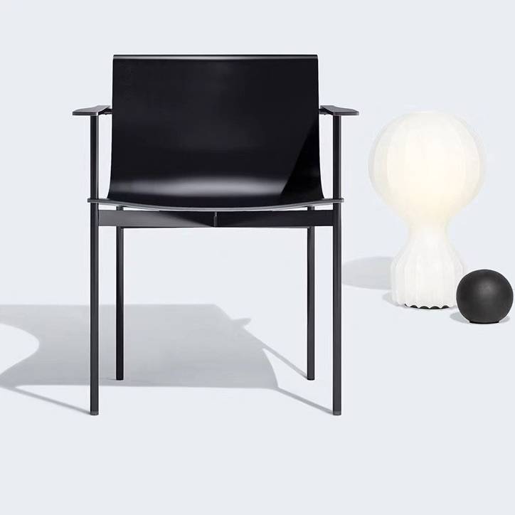 Nordic saddle leather dining chair modern minimalist domestic stainless steel shelf chair designer book chair office chair negotiation chair