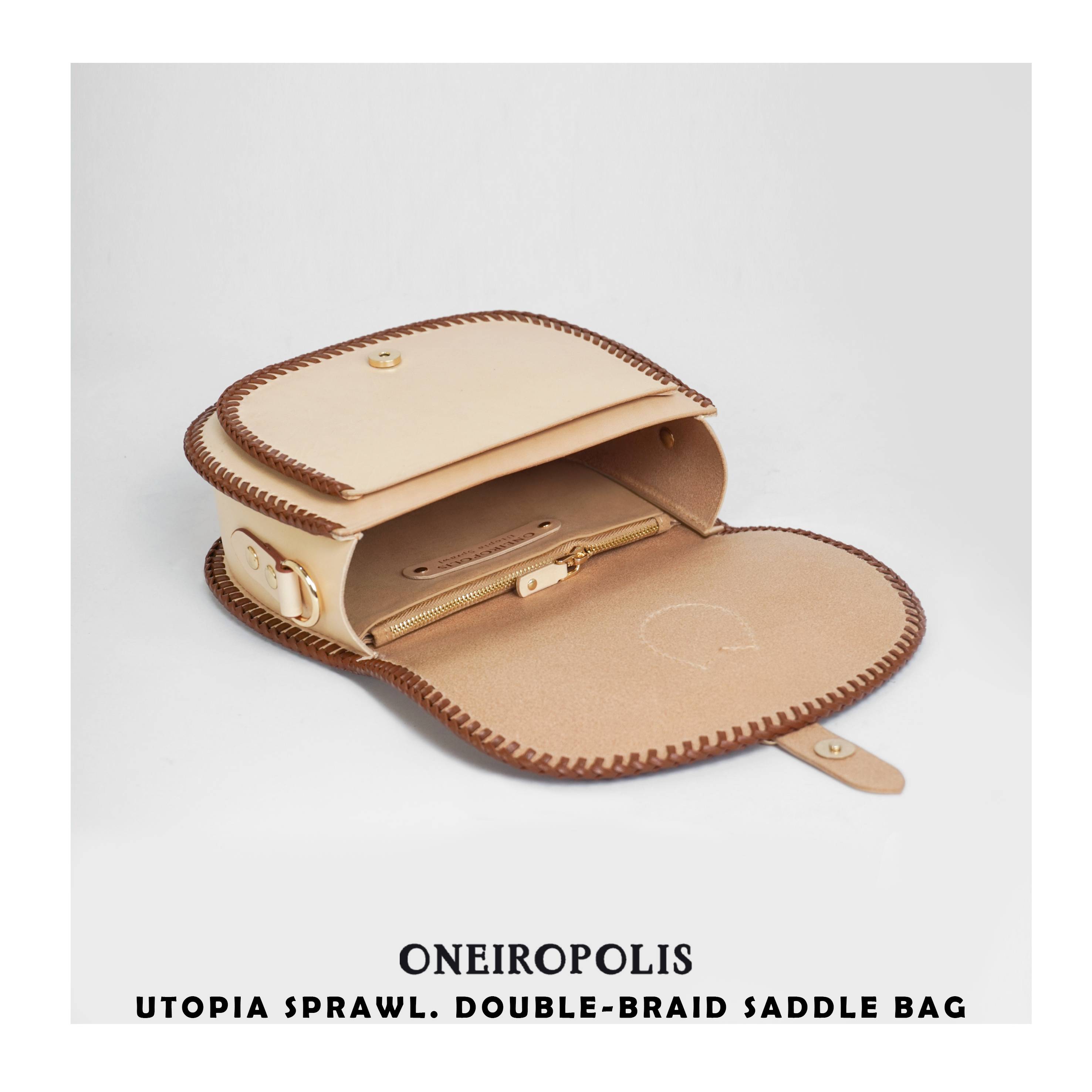 ONEIROPOLIS artist handmade leather retro Cambridge bag saddle bag Italian vegetable tanned messenger bag