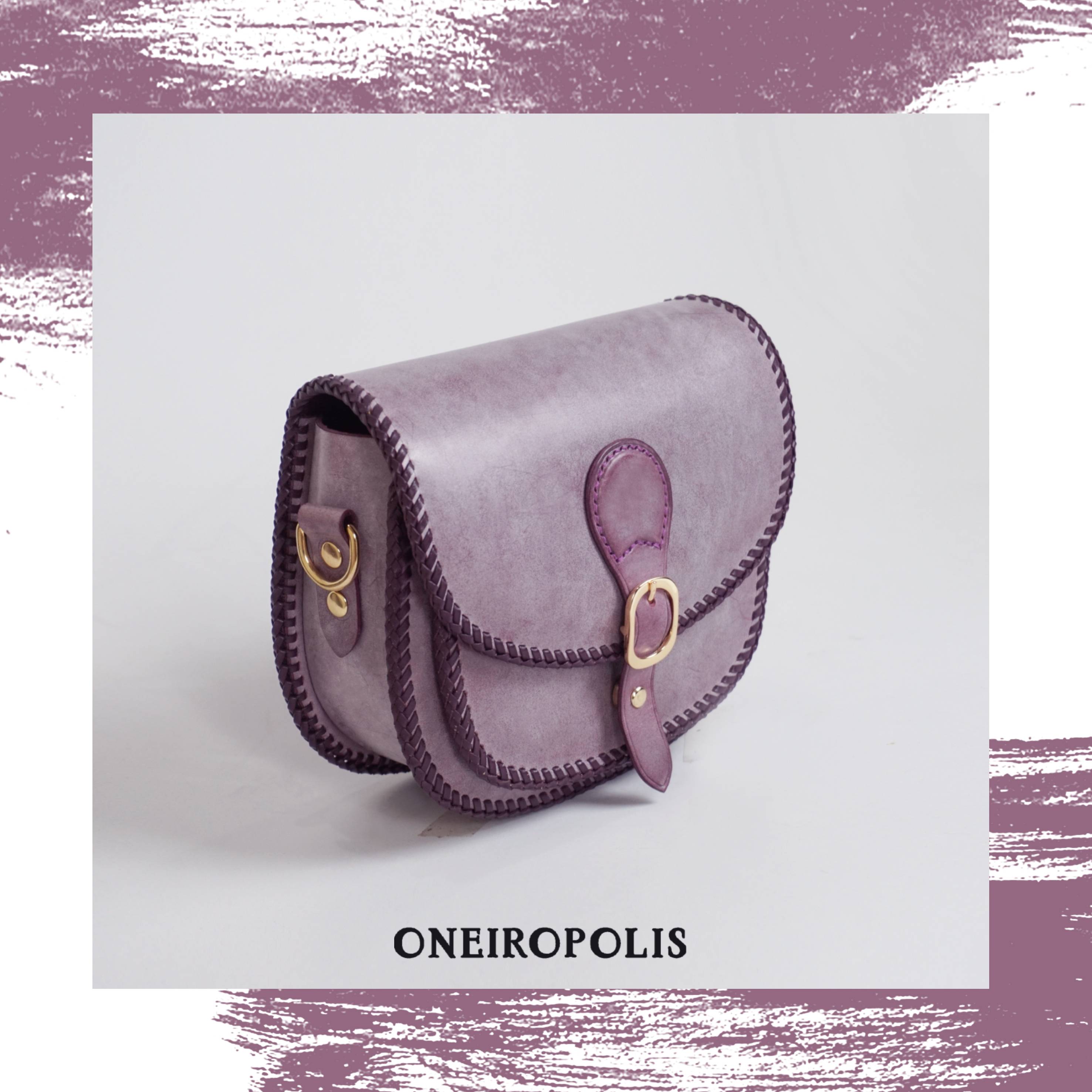 ONEIROPOLIS artist handmade leather retro Cambridge bag saddle bag Italian vegetable tanned messenger bag