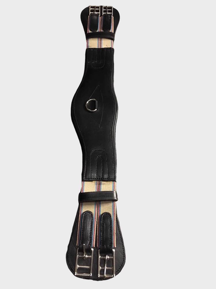 The horse's belly and the horse's boot and veal, and the horse's saddle parts