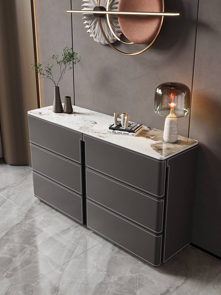 A modern, simple collection of stock from the luxurious saddle plaque cabinet to the dining cabinet at the wall