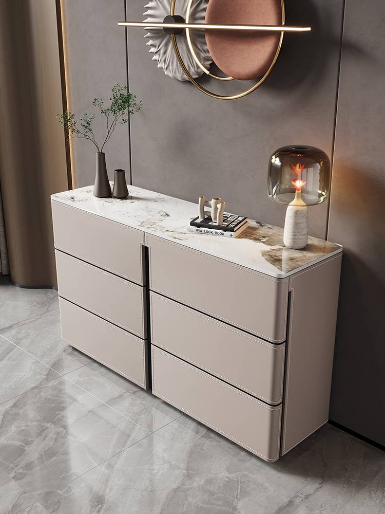 A modern, simple collection of stock from the luxurious saddle plaque cabinet to the dining cabinet at the wall