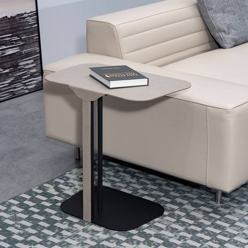 Sofa small side, light luxury high -end saddle leather standing shelf, bedroom bedroom suspended table living room living room balcony minimalist angle