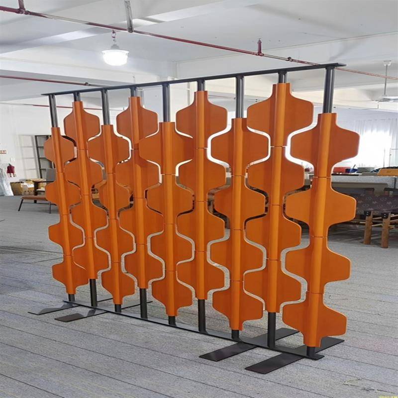Customized saddle leather screen modern minimalist leather N art hotel restaurant sales office living room decoration art partition
