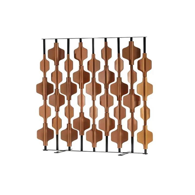 Customized saddle leather screen modern minimalist leather N art hotel restaurant sales office living room decoration art partition