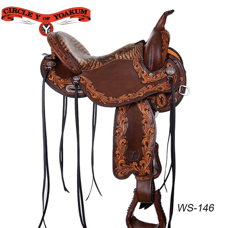 Cowhide carved western saddling denim equestrian Arab leisure riding riding saddle