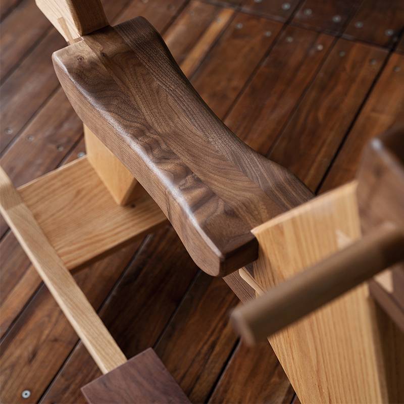 Mumo Mumo Solid Trojan Red Oak Black Walnut Solid Wood Solid Children Shadow Horse Trojan Living Room Swing
