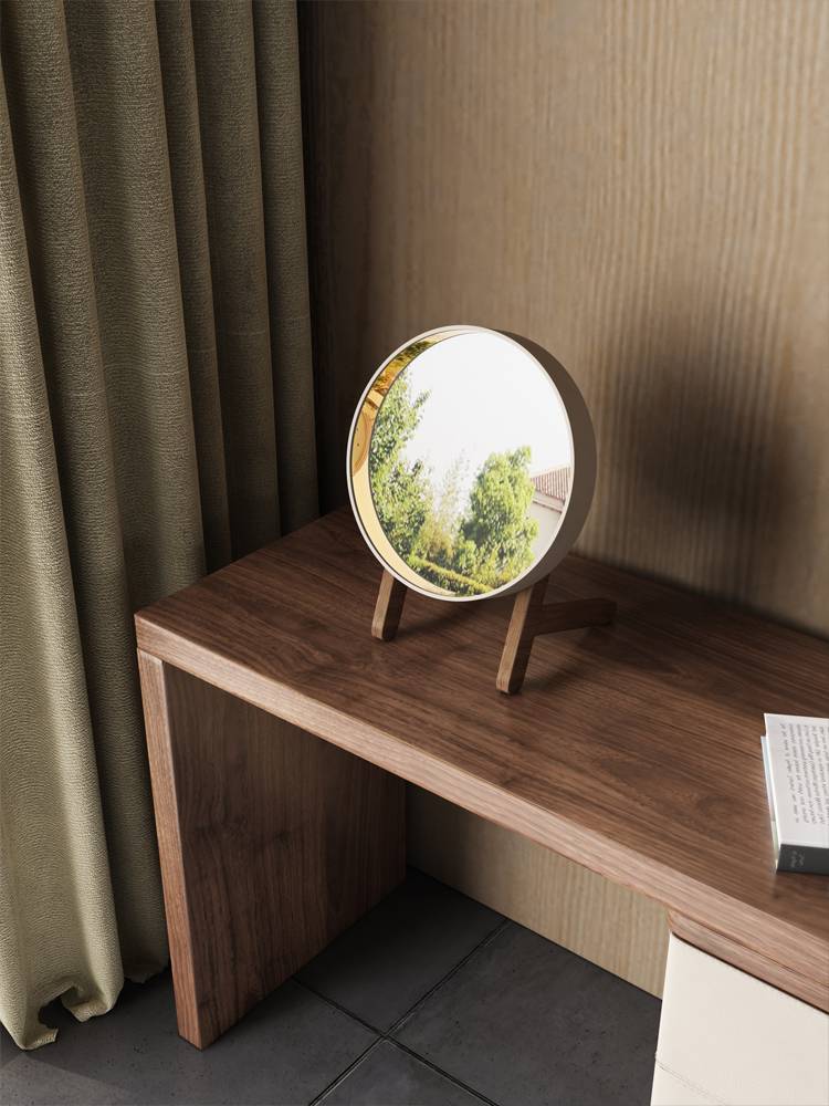 Damning table multifunctional mini -small apartment Nordic Solid Trojan cream all -in -one creamy wind can retractable makeup table
