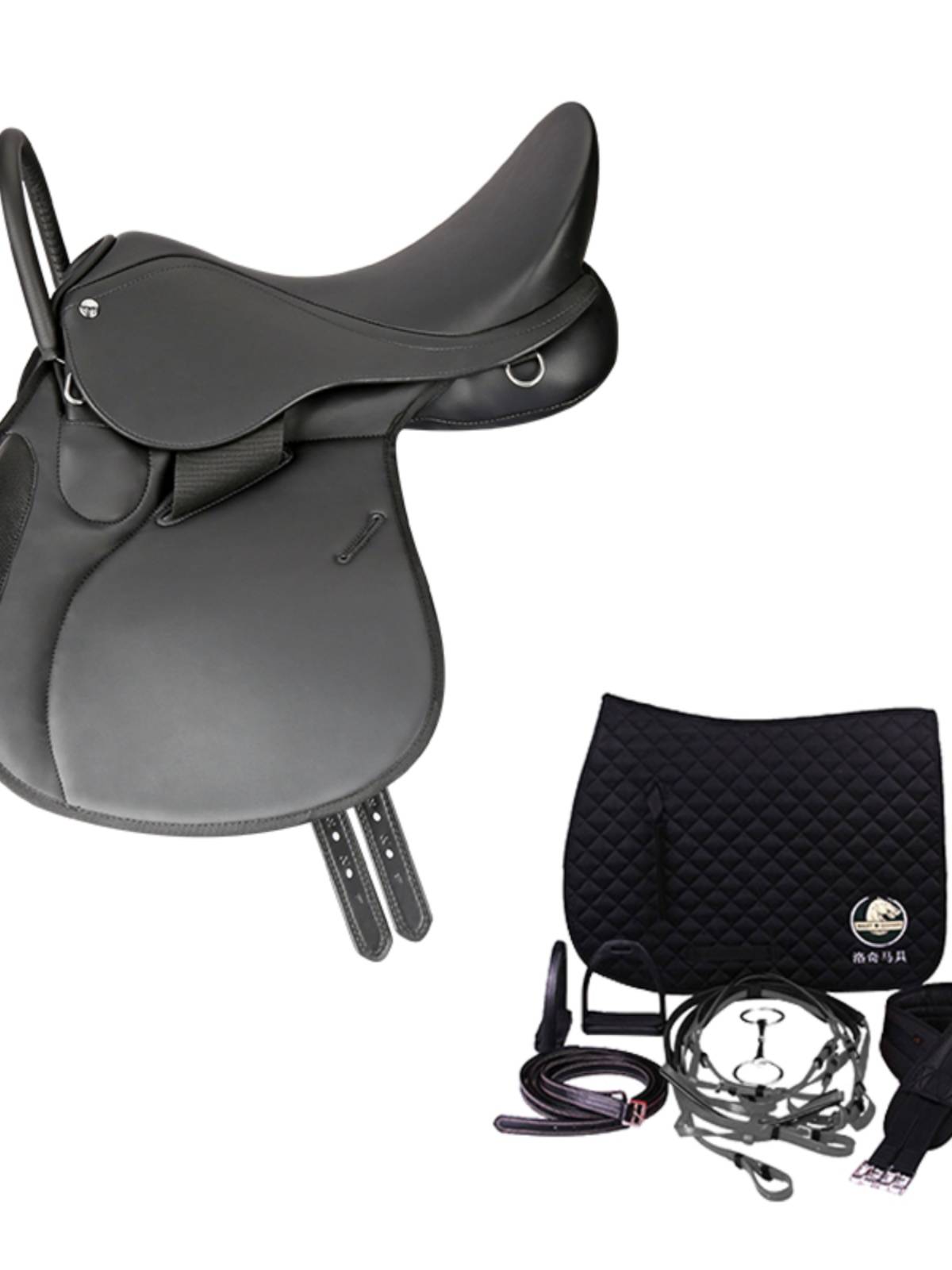Children's color comprehensive saddle British children's saddle band armrest Little horse saddle full set of Rocky horse horses 8201005