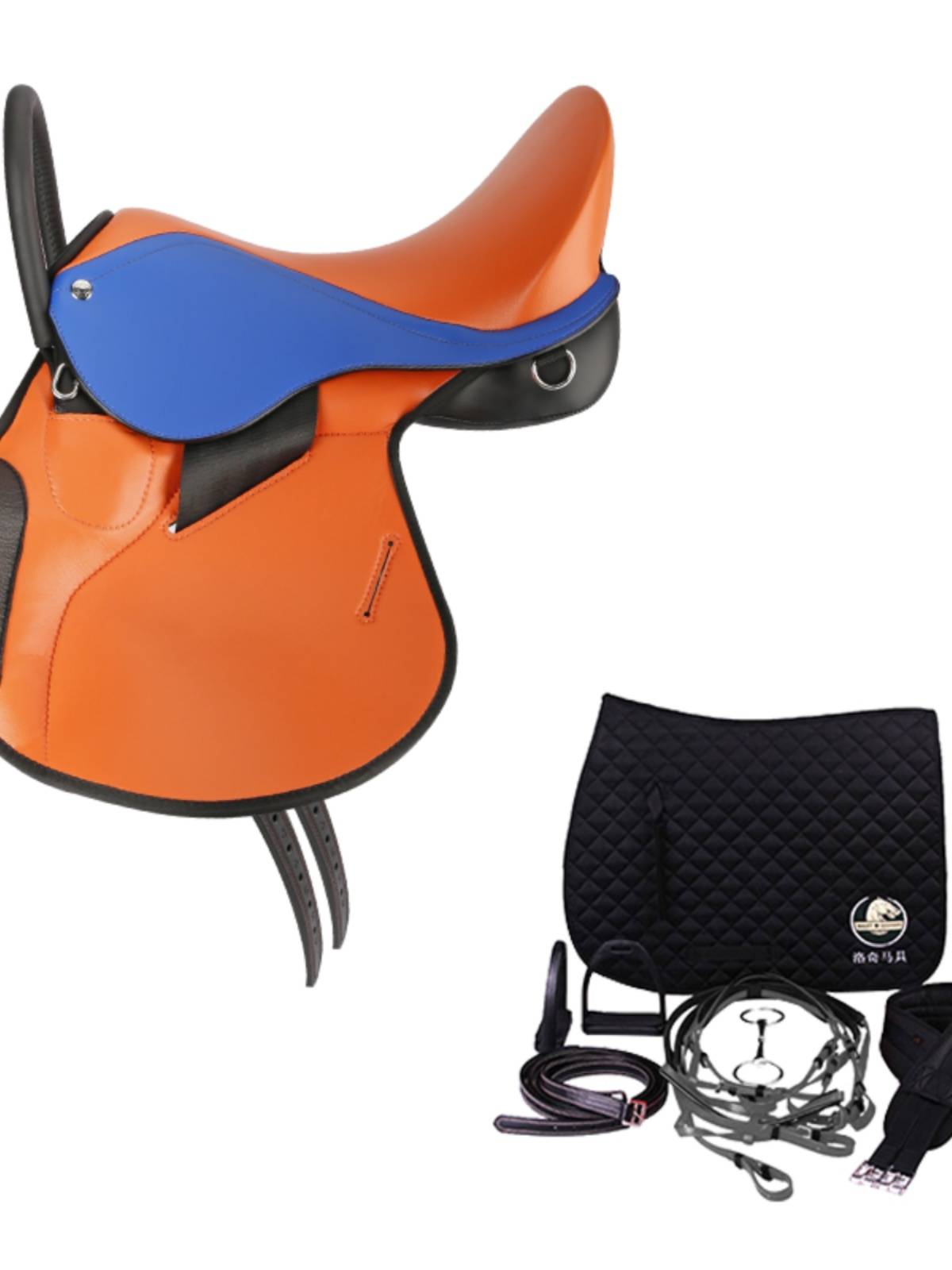 Children's color comprehensive saddle British children's saddle band armrest Little horse saddle full set of Rocky horse horses 8201005