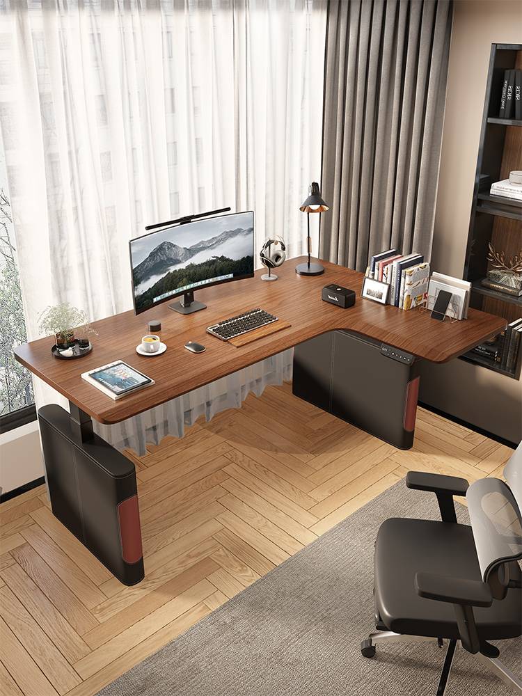 A COMPUTER TABLE FOR THE RED DESK ON THE CORNER OF THE CORNER OF TABLE L FOR THE CORNER OF THE TABLE