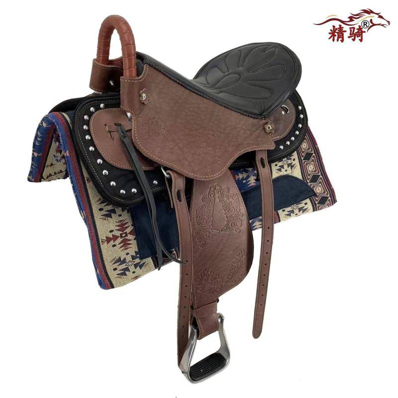Large-size saddled saddled coffee + full leather accessories