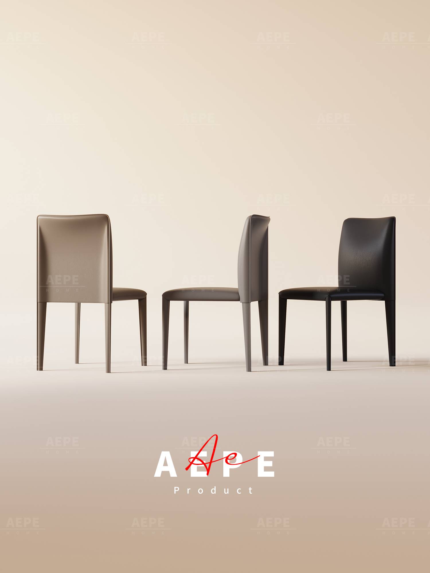 The designer's saddle-skins, the home's got a very simple table and chair for the hotel